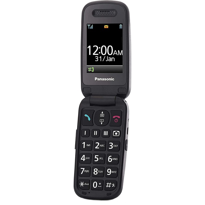 Мобилен телефон за възрастни Panasonic KX-TU446, Един порт за SIM, 2G, черен