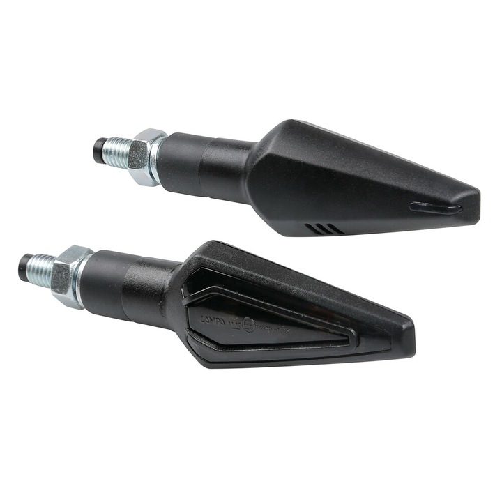 Set 2 lampi flash pentru motocicleta, Lampa, Halogen, 12V, 10W, Negru