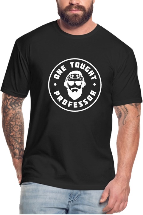 Egyedi férfi póló "One Tought Professor", fekete , L