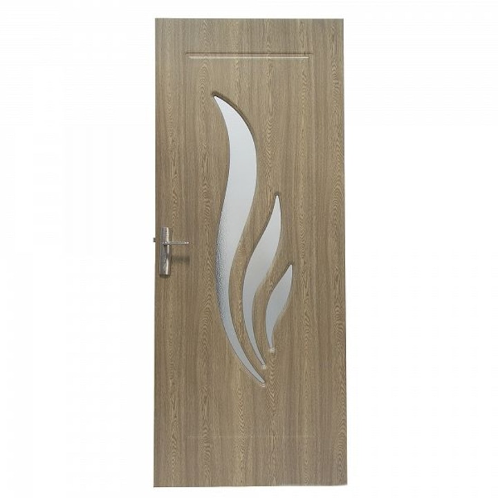 Интериорна дървена врата със стъкло Super Door F03-88-P лява/дясна сива 203 х 88 см