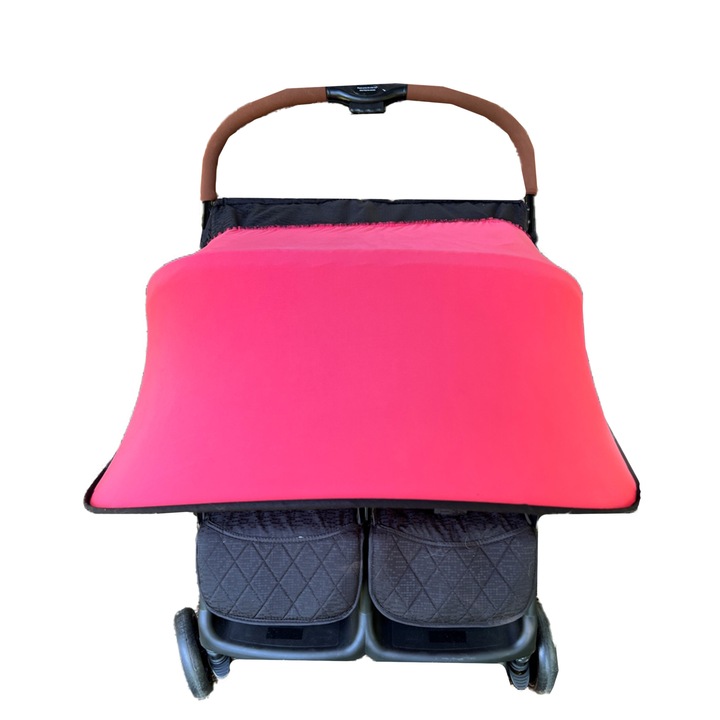Copertina universala pentru carucior cu picurator, Twins, Roz
