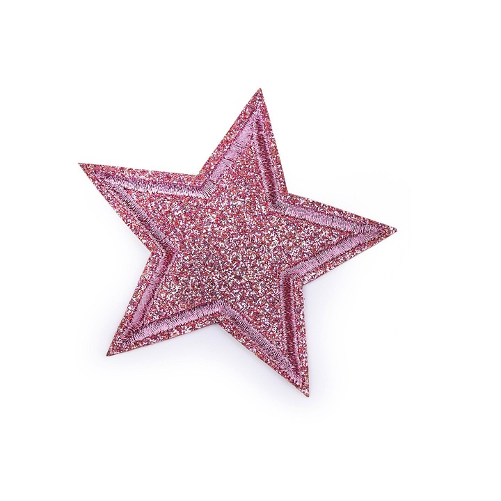 Термозалепваща апликация, звезда 6,5 см, Люляк