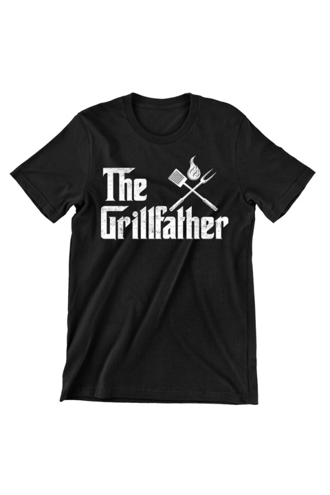 Női póló, Grill, The grillfather, fekete, XL