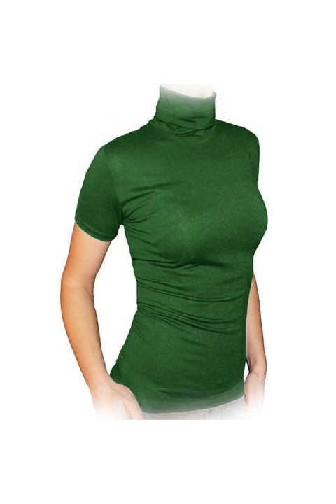 Дамска блуза Ivanel Поло, С къс ръкав, Тъмнозелен