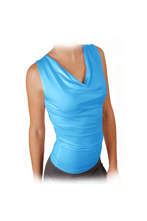 Bluza fara maneci si decolteu grecesc, Ivanel, Albastru