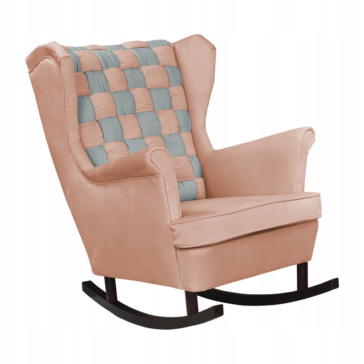 Fotel Family Meble Carol Duo Fix Skandináv, Bővíthető Bársony Puff Nappaliba Rózsaszín 104x84x92