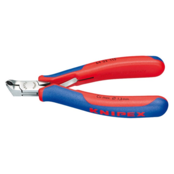 Cleste de Taiere Frontala pentru Electronisti, Suprafata Oglinda Lustruita si Manere cu Manson Bicomponent, L 115 Mm