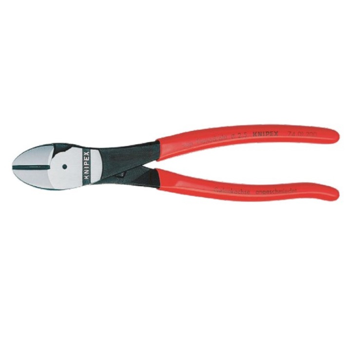 Cleste Diagonal Heavy-duty, cu Strat Protector Negru Lustruit si Manere cu Manson din Plastic, L 200 Mm, Taiere O 4.2 / 3.0 / 2.5 Mm