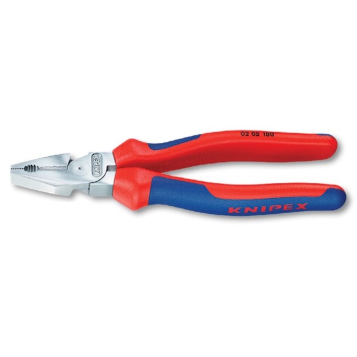 Тежкотоварни комбинирани клещи с хромирана повърхност, дръжки с двукомпонентна втулка, 200 mm