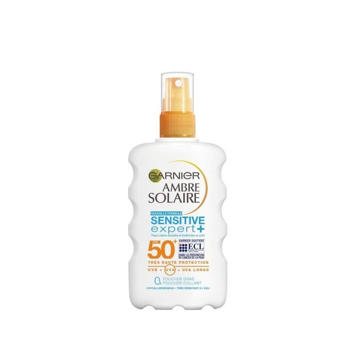 Слънцезащитен спрей Garnier Ambre Solaire Sensitive Expert+, SPF 50+, 200 мл