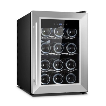 Racitor de vinuri, ETA 978390010F, 12 sticle, 3 rafturi, clasa energetica F, 37 l, Negru