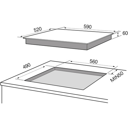 Plita incorporabila Master Kitchen MKHI 604BK, Inductie, 4 zone de gatit, Control slide touch, Afisaj white LED, 60 cm, Negru