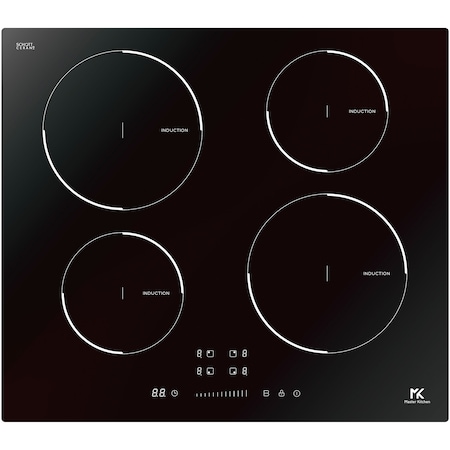 Plita incorporabila Master Kitchen MKHI 604BK, Inductie, 4 zone de gatit, Control slide touch, Afisaj white LED, 60 cm, Negru