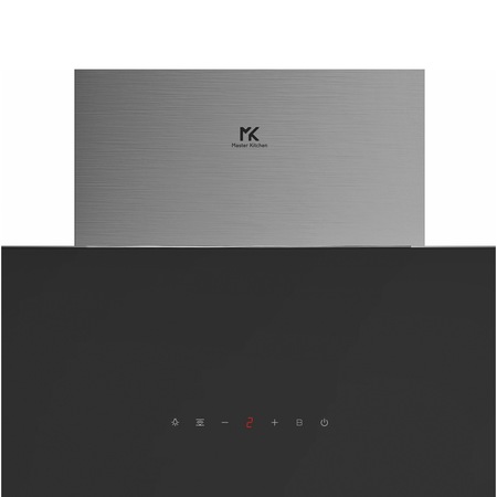 Hota incorporabila decorativa Master Kitchen MKHD V608ED-TouchBK, 800 m3/h, Clasa A, Control slide touch, 60 cm, Negru/Inox
