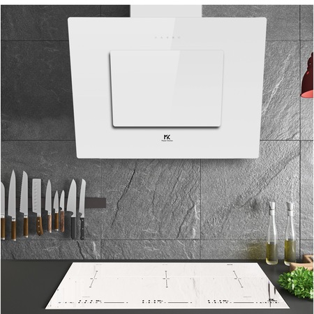 Hota incorporabila decorativa Master Kitchen MKHD V808-TouchWH, 800 m3/h, Clasa A, Control slide touch, 60 cm, Alb