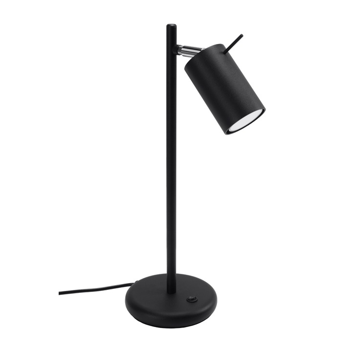 Lampa de birou Ring negru otel 1 bec tub modern de interior