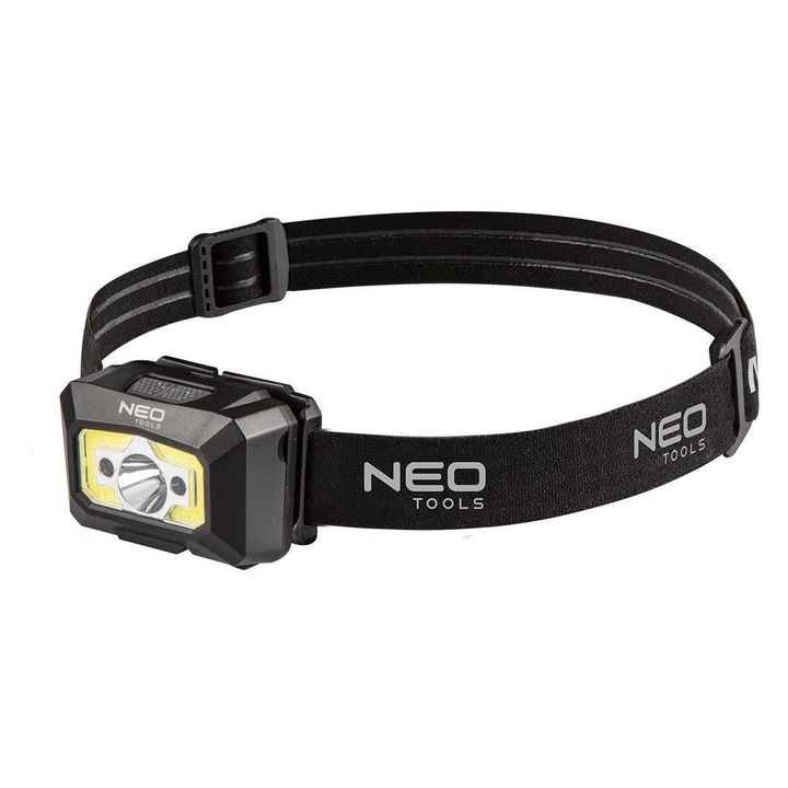 Фенер NEO, За глава, Със сензор за движение, LED COB+XPE, 3 W, 250 lm, USB