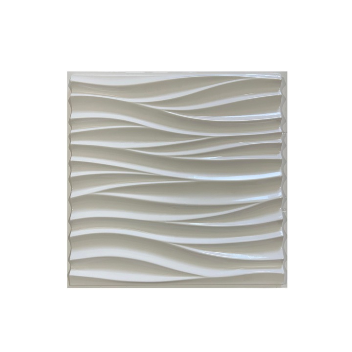 Matrita panou decorativ 3D, model PD-3, plastic, alb, 50x50 cm