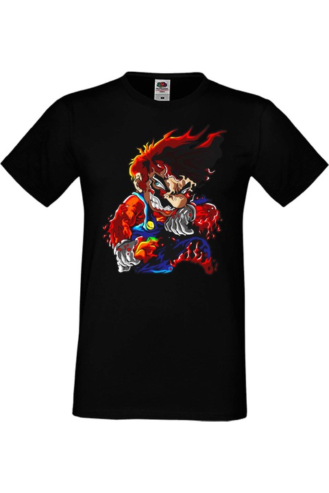 Férfi póló Super Mario Nintendo Games Mario Flame, Fekete