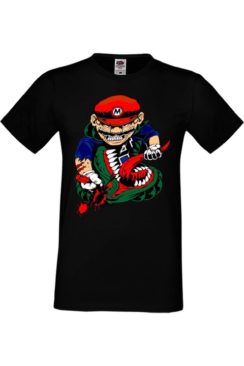 Férfi póló Super Mario Nintendo Games Mario VS Monster, Fekete