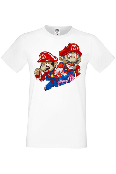 Férfi póló Super Mario Nintendo Games Mario Zombie 2, Fehér