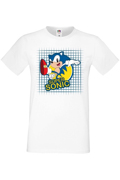 Férfi póló SEGA Sonic Tales Knuckles Sonic Super Sonic 005, Fehér