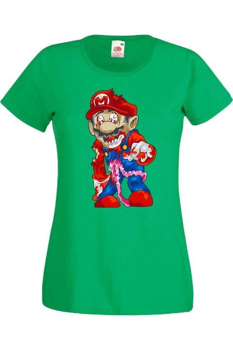 Női póló Super Mario Nintendo Games Mario Zombie 6, Zöld