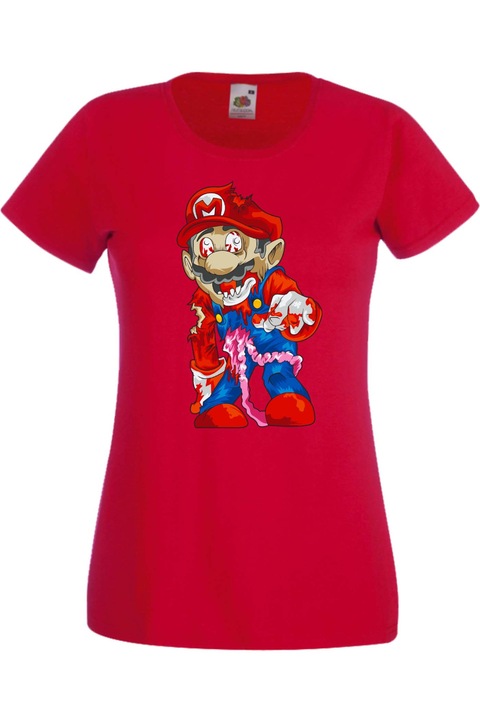 Női póló Super Mario Nintendo Games Mario Zombie 6, Piros
