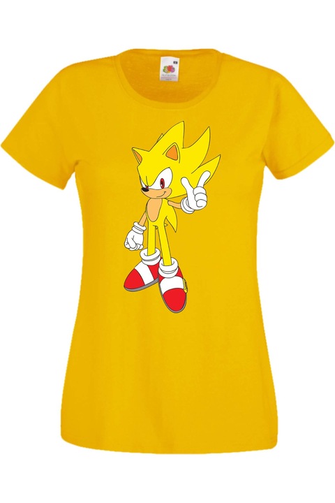 Дамска Тениска SEGA Sonic Tales Knuckles Tralala Sonic Super Sonic yellow, Жълт, XS