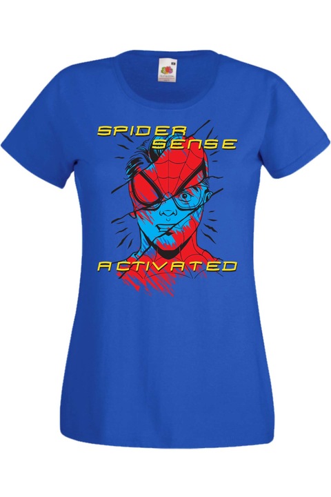 Női póló Spider-man Avengers Bosszúállók Spiderman Spider Sense Activated, Kék