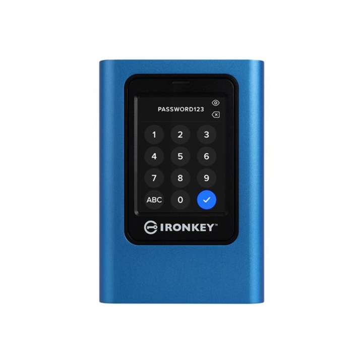 Външен SSD Kingston IronKey Vault Privacy 80 External SSD is an innovative OS-independent hardware-encrypted external SSD with touch screen for data protection. VP80ES safeguards against Brute Force attacks and BadUSB with digitally-signed f IKVP80ES/960G
