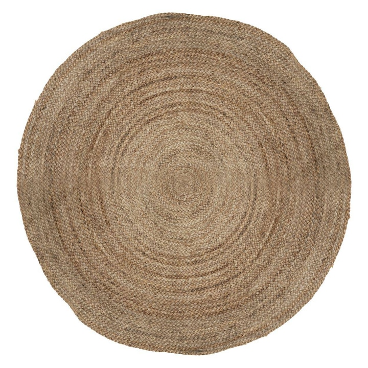 Kerek minimalista szőnyeg, Juta, 120 cm, Natúr