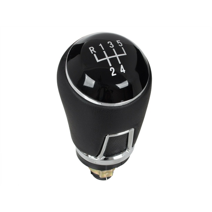 Nuca schimbator de viteze Emzone, Compatibil cu VW Passat/Golf/Touran, 5 trepte, Piele ecologica/ABS, Negru/Argintiu
