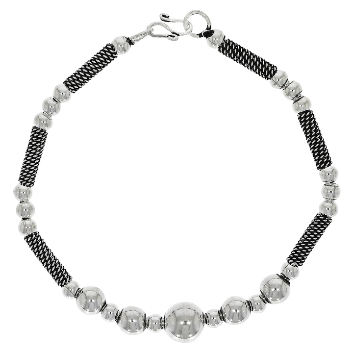 Bratara Argint Eelemente Sferice si Tubulare