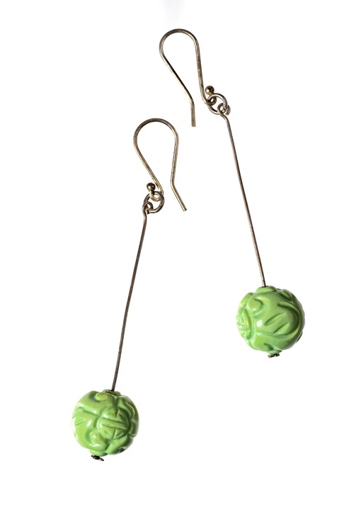 Обеци, Глория Марис, 7463527 Зелено, 7 см