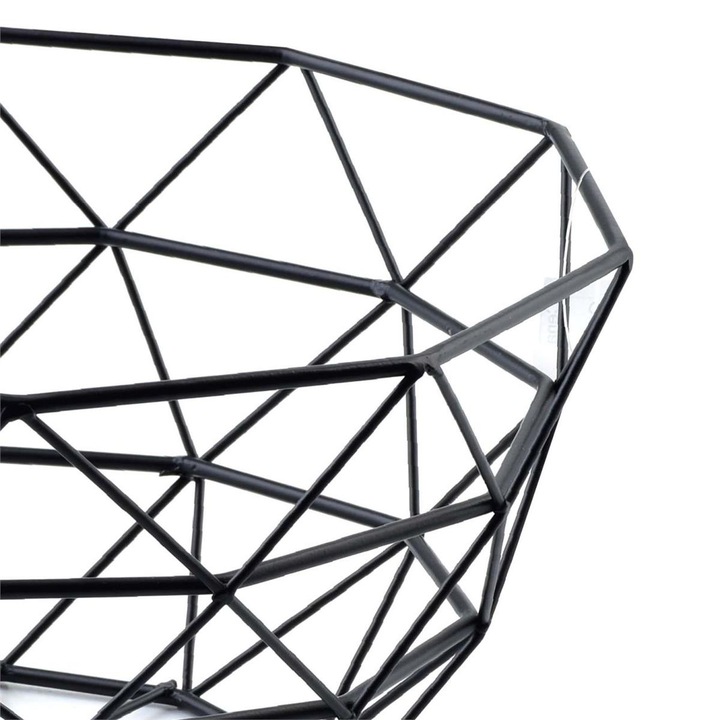 Bol decorativ Cedric, 27.5x14 cm, Metal, Negru - eMAG.ro