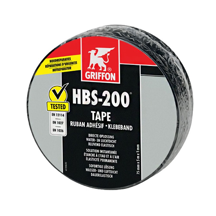 Banda de reparare, Griffon, HBS-200 7.5mm x 5m, Negru