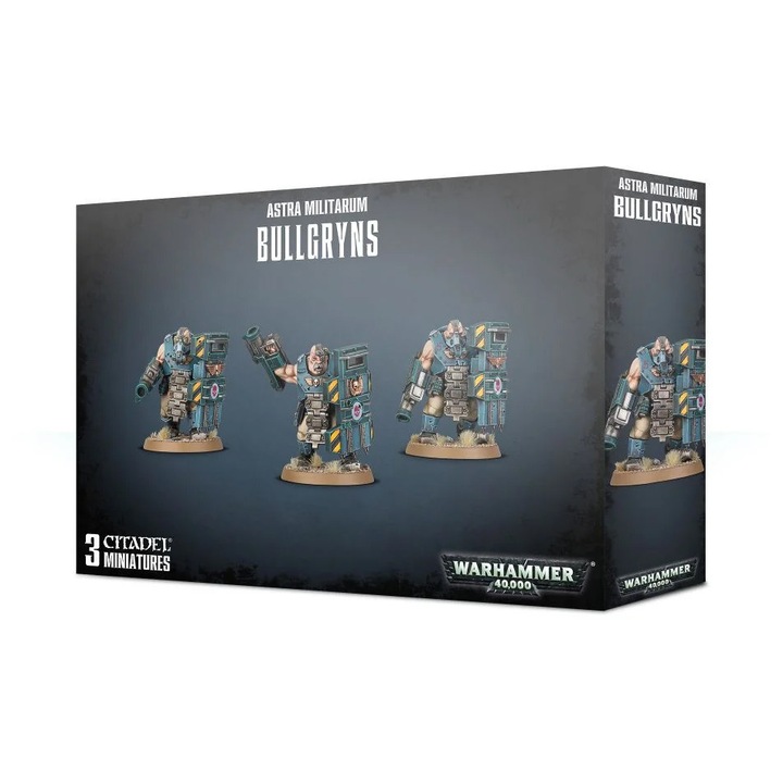 3 Miniaturi Bullgryns Astra Militarum, Games Workshop, Plastic, Warhammer 40000