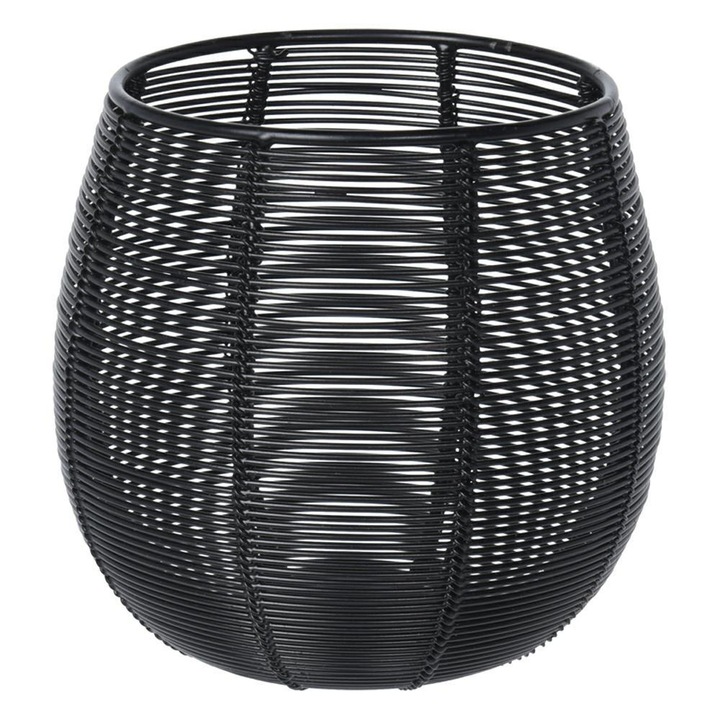 Suport de lumanare, Tip felinar, 12 x 12 cm, Sarma, Negru