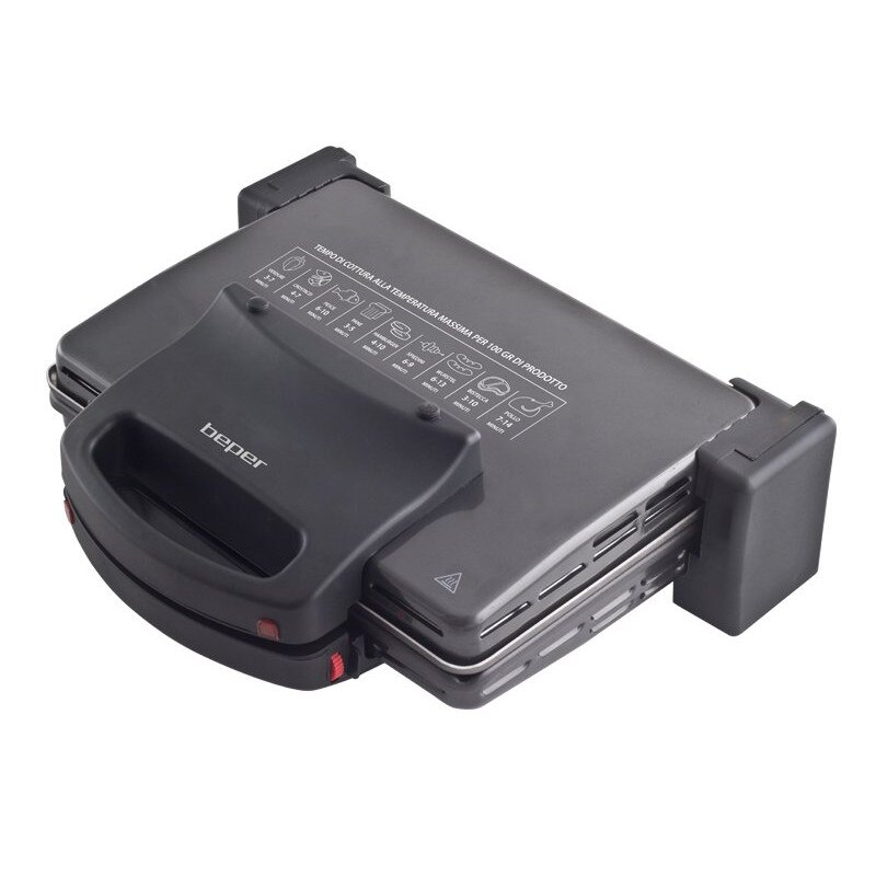 Gratar electric 1700W, Contact Grill, control temperatura, pliabil 180 grade, Beper. 90.801