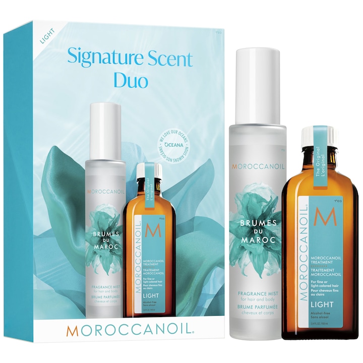 Комплект Moroccanoil Signature Scent: Олио Moroccanoil Treatment, 100 мл + Парфюм за коса и тяло, 100 мл