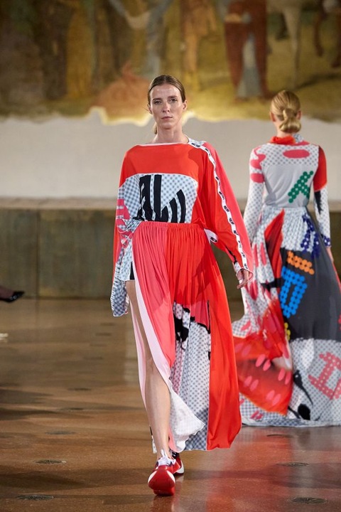 Set Bluza si fusta Kawala Surma, Viscoza / Bumbac, Multicolor, Marime universala