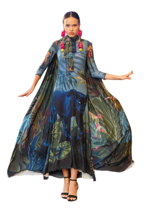 Rochie Kawala Surma, Viscoza / Bumbac, Multicolor, S/M