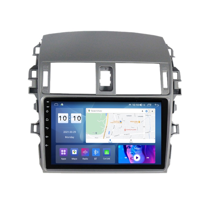 Navigatie Toyota Corolla din 2006 - 2013, 4 GB RAM si 64 GB ROM, Slot Sim 4G, Procesor Octa Core, Carplay integrat, Procesor Sunet Digital DSP, Android, Aplicatii, Usb, Wi Fi, Bluetooth