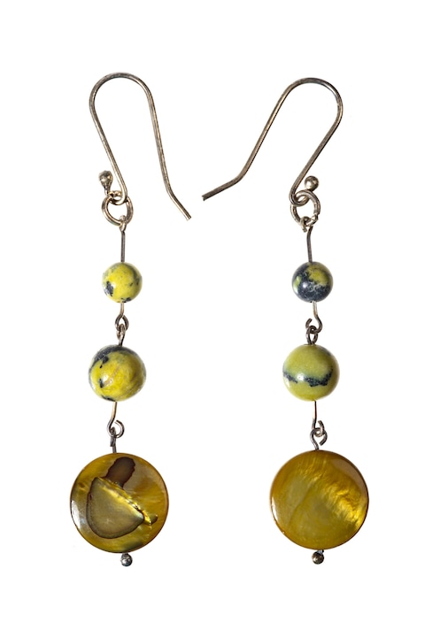 Обеци, Gloria Maris, Shell748393 Brown/Yellow, 7 cm