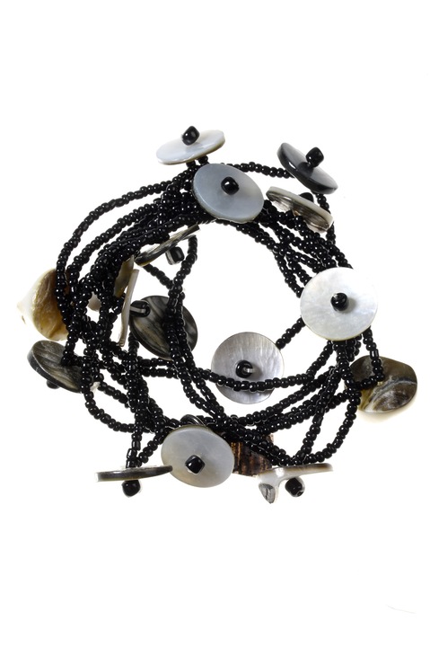 Комплект гривни 5 бр., Gloria Maris, Shell8586795 Black/Brown, Universal