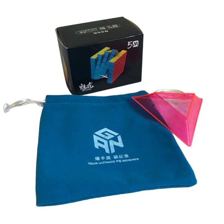 Moyu Meilong 5x5-ös (5x5) 5M mágneses rubik logikai játék, kocka, matrica nélküli, ajándék Gan kockatartó szütyő, Moyu kockatartó