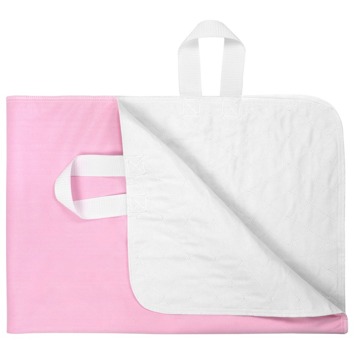 Aleza Impermeabila Reutilizabila FizioTab®, cu Manere pentru Manevrare Usoara, Lavabila, pentru Persoane cu Afectiuni de Incontinenta, Adulti si Copii, 132 X 90 cm, Roz