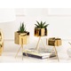 Ghiveci decorativ, Ceramica/Metal, 20 cm, Auriu
