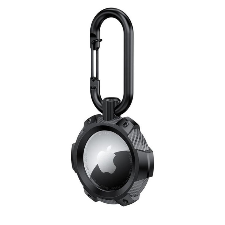 Защитен калъф TECH-PROTECT TpuCarbon, съвместим с Apple AirTag Black